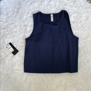 Nordstrom Deep Blue Ribbed Tank fitness golf or tennis